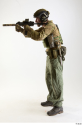 Whole Body Weapons-Rifle Man Pose with machine rifle White Army Athletic Bearded Studio photo references